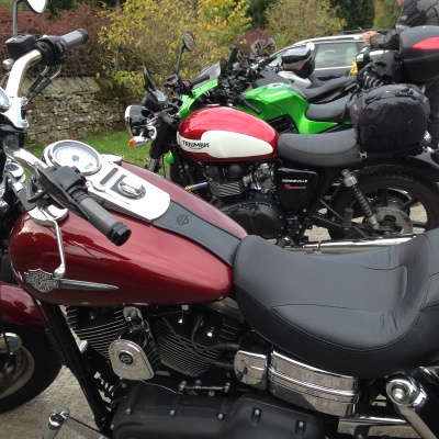 Motorbikes parked up