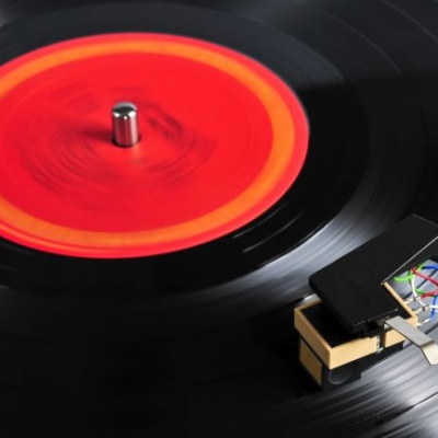 vinyl record on turntable